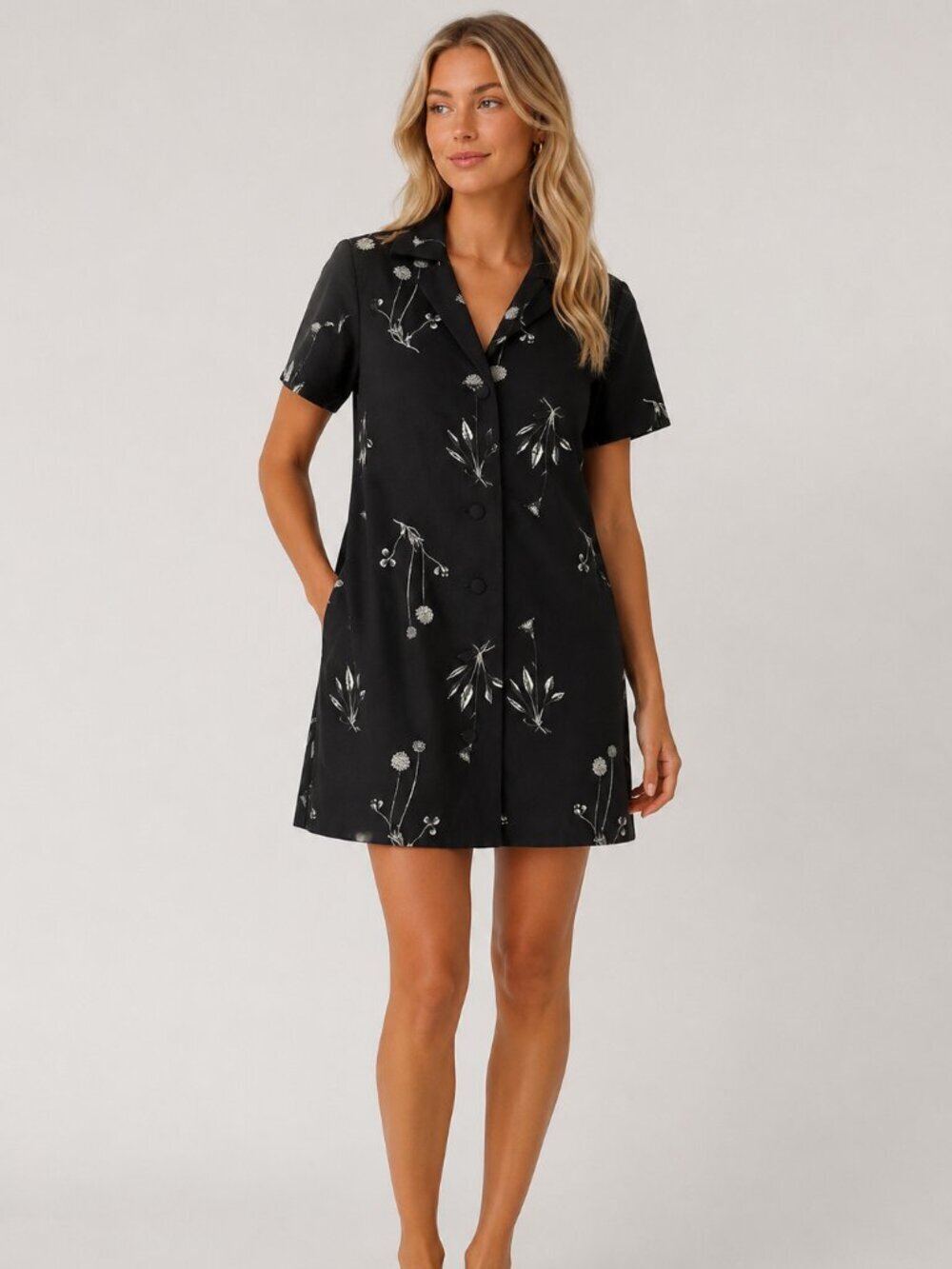 Tuckernuck Black Meadow Rue Marley Shirt Mini Dress Size Large 8535